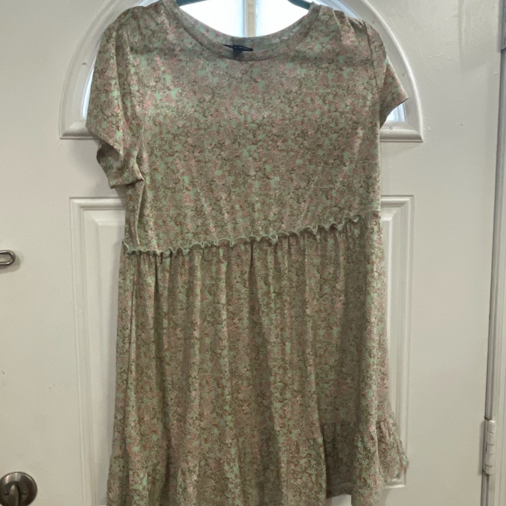 As U Wish Floral Casual Dress in Pink and Green